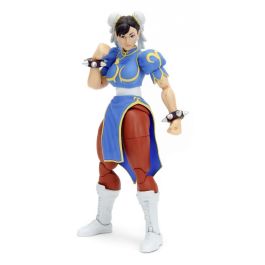 JADA TOYS Figura Chun-Li Street Fighter II 15cm con Manos y Cabeza Intercambiables, Accesorios y 20 Puntos Articulados