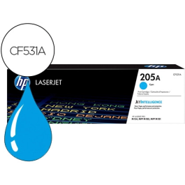 HP Toner CF531A Nº205A Cían Original 900 Páginas para HP Color LaserJet Pro MFP M180/181 Precio: 68.4999997. SKU: S8409871