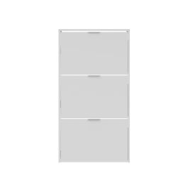 Forés/Arkit Zapatero Mueble 3 Puertas Abatibles Blanco Brillo Melamina 60x22x113cm