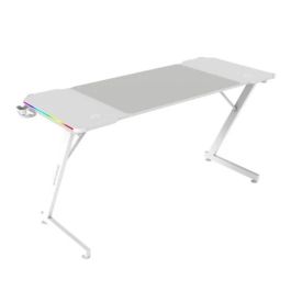 Mars Gaming Escritorio Gaming Ergonómico MGDX140RGBW 140x60cm con Iluminación RGB y Alfombrilla XXL