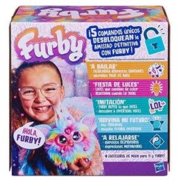 HASBRO Furby Dj Rainbow con +1000 Interacciones, Cuerpo Arcoíris Luminoso, 5 Modos de Juego, Emite Sonidos, Español, 6+ años