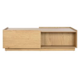 DKD Home Decor Mesa Centro Scandi Natural 120x60x35cm MDF Roble 2 Cajones