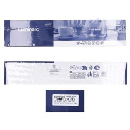 Luminarc Carine Negro Caja 6 Tazas con Plato Vidrio Templado Extra Resistente 22 cL Negro Apto Microondas y Lavavajillas