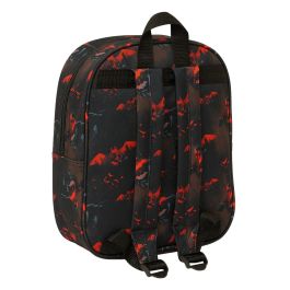 SAFTA Mochila 3D Batman DC Comics 27cm, Preescolar, Guardería, 22x10x27cm, Compartimento Cremallera, Asa de mano