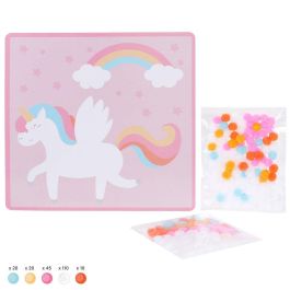 Createur de Genie Juego con Pompones para Pegar, Montessori, 4 Modelos Surtidos (Panda, Unicornio, Zorro, Cohete), Ideal para Psicomotricidad Fina