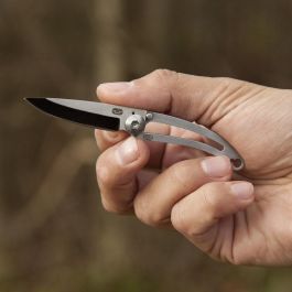 True Navaja Llavero Minimalista Acero Inoxidable 420 Ligera con Pasador de Bloqueo