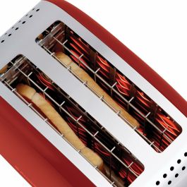 Russell Hobbs 26554-56 Tostador Colours Plus Rojo con Tueste Rápido, Función Levantar y Ver y Calientapanecillos