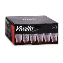 Vivalto Vaso Cristal Puntos Agua 300 ml Rojo 8x8x10 cm