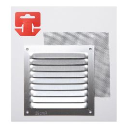 Fepre Rejilla de ventilación con mosquitera de aluminio natural cromado 100x100mm profesional y doméstico Precio: 1.68999974. SKU: S7902391