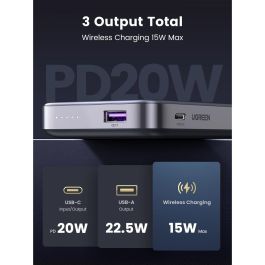 UGREEN 15086 Mini Powerbank 10000mAh Wireless 20W with MagSafe Gris