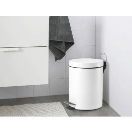 Confortime Cubo Basura Metal C/Pedal 5Lt Blanco 20.6 cm Ancho x 27.4 cm Alto x 27 cm Largo (6 Unidades)