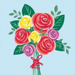 Ravensburger 25520 Pintar por números Ramo de rosas 20x20 cm, Ocio creativo para Adulto