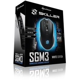 Sharkoon Skiller SGM3 Ratón Gaming Óptico 6000 DPI Inalámbrico RF y USB Tipo-A, 7 Botones Programables, RGB, Batería Recargable
