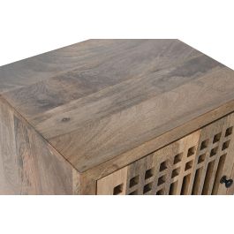 DKD Home Decor Mesita de Noche Oriental Japon India 40 x 65 x 50 cm Mango Cristal Listones