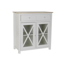 Cajonera DKD Home Decor S3022229 Blanco Natural Cristal Álamo Cottage 80 x 40 x 85 cm