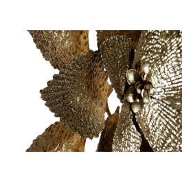 DKD Home Decor Decoración Pared Moderna de Metal con Diseño Floral Dorado 56 x 56 x 4.5 cm