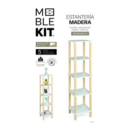 Inde Estanteria Madera Cuadrada 5 Niveles White Moblekit
