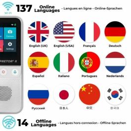 Lexibook Interpretor 2 Traductor de voz instantáneo AI 137 idiomas con cámara, portátil Wi-Fi y traducción vocal 47 idiomas