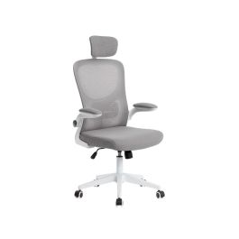 Silla Q-Connect Ergonomica Pal Ermo Malla Base Nylon Alt Max 1300 Anc 610 Prof 600 Ruedas Premium Color Blanco Gris