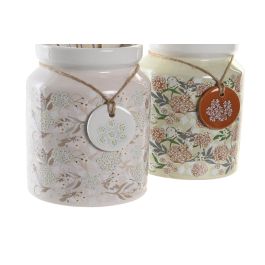 DKD Home Decor Bote Utensilios Tradicional Verde Beige 12x12x25 cm Set de 5 piezas Dolomite MDF Apto Lavavajillas