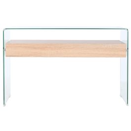 Consola DKD Home Decor Transparente Marrón claro Cristal Madera MDF 120 x 35 x 80 cm