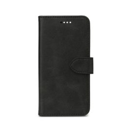 eSTUFF Funda de Piel PU tipo Billetera WALES para iPhone 14 Pro - Negra con Soporte y Ranuras para Tarjetas