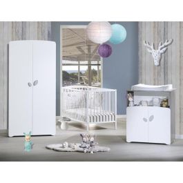 Cómoda para bebé - 2 puertas y 1 nicho - 2 puertas - Blanco - 76 x 97 x 66 cm Cómoda para bebé - 2 puertas y 1 nicho - 2 puertas - Blanco - 76 x 97 x 66 cm