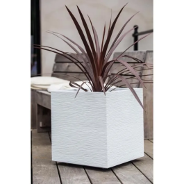 Eda Caja de Flores Cuadrada Graphit 57L 49.5x49.5x49.5 cm Ceruse Blanco