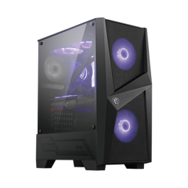 CAJA MSI MAG FORGE 100M,3x2.5"+2x3.5”,3x120MM (RGB) +1x120MM,2xUSB3.2+AUDIO+MICRO,MID-TOWER,NEGRA