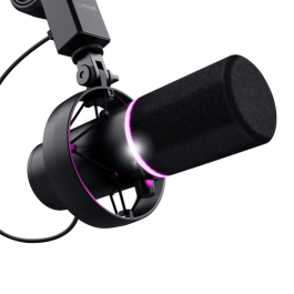 Trust GXT 255+ Onyx Micrófono USB para PC con Patrón Cardioide, Filtro Antipop, LED, 24-bit/96 kHz, Negro - 24354