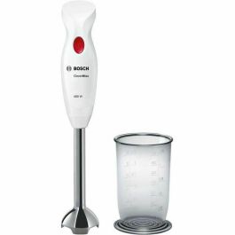 Bosch MSM24100 Batidora de mano CleverMixx 400W, pie de acero inoxidable desmontable, 1 velocidad, vaso batidor, Blanco