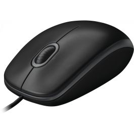 Logitech B100 Ratón Óptico USB Negro para Negocios, 800 DPI, Ergonómico Ambidextro, Conexión USB-A Plug & Play
