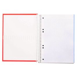 Cuaderno Espiral Liderpapel A5 Micro Crafty Tapa Forrada 120H 90 gr Cuadro 5 mm 5 Bandas6 Taladros Color Rojo