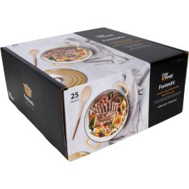 Fontestic COS5401110056904 Cacerola con Tapa de Hierro Fundido Esmaltado Ø28 cm 6,15 L Ámbar, Apta para Inducción