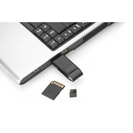DIGITUS CardReader USB 2.0 para Tarjetas SD, Micro SD, SDHC, SDXC y TF