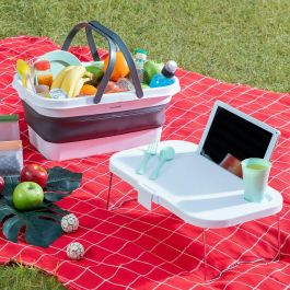 Cesta de Picnic Plegable con Tapa-Mesa Pickning InnovaGoods Cesta de Picnic Plegable con Tapa-Mesa Pickning InnovaGoods