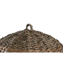 DKD Home Decor Pantalla de Lámpara Boho Natural de Seagrass, 56 cm Ancho x 56 cm Largo x 52 cm Alto