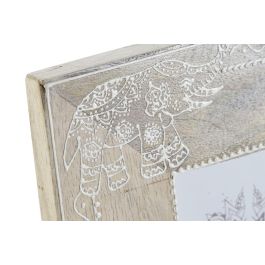 DKD Home Decor Rk 22 Marco de Fotos Indio Natural Azul 15 x 10 cm (4 Unidades) Pintado a Mano