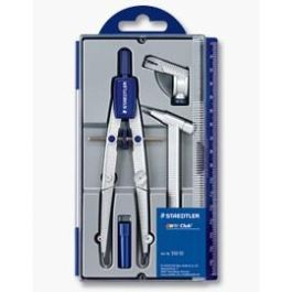 Staedtler Set de Compás Escolar Noris 550 con Rueda Central, Alargadera y Adaptador Universal