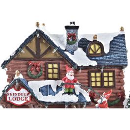 DKD Home Decor Casa Navidad Tradicional con Movimiento Musical y LED de Resina Multicolor 25.5x21x25cm Funciona con 3 Pilas AA DKD Home Decor Casa Navidad Tradicional con Movimiento Musical y LED de Resina Multicolor 25.5x21x25cm Funciona con 3 Pilas AA