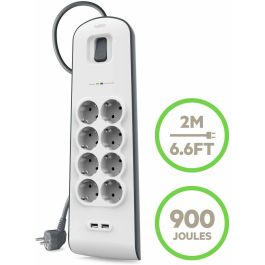 Belkin BSV804VF2M-V2 Regleta de Alimentación con 8 Tomas AC y 2 USB-A, Protección 900J