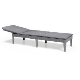 Tumbona con cojín gris oscuro - imitación ratán tejido - ALLIBERT by KETER - 4 posiciones - JAIPUR Precio: 117.49999998. SKU: B195RDV93X