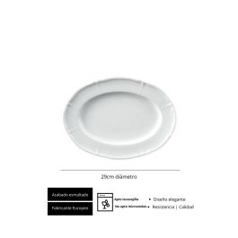 LANGENTHAL BARROCO Fuente Oval de Vajilla 29x22 cm, Colección Grabada, Apta para Alimentos (Set de 6)