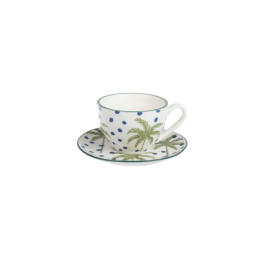 DKD Home Decor Palm 25 Taza Set Plato Tropical Azul Verde Porcelana 15.5 x 7.5 cm (4 Unidades) Precio: 36.49999969. SKU: B1C3C9J6TD