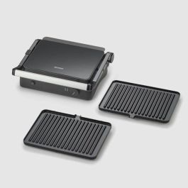 Severin KG2398 Parrilla Eléctrica Multifunción y Multiparrilla Compacta para Carnes, Verduras, Filetes y Paninis