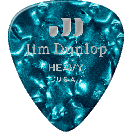Dunlop Pack 12 Púas Guitarra Genuine Celluloid Turquesa Perlado Heavy