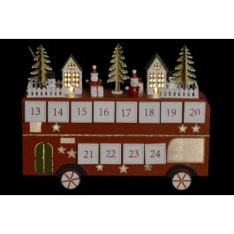 Calendario Adviento Navidad Tradicional DKD Home Decor Rojo Blanco 10 x 25 x 31.5 cm