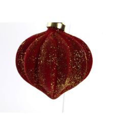 Bola Decoracion Navidad Tradicional DKD Home Decor Rojo 9 x 9 cm (6 Unidades)