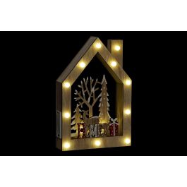 Decoracion Luminosa Navidad Alpina DKD Home Decor Marron Blanco 6.5 x 30 x 20 cm (2 Unidades)