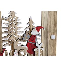 Decoracion Luminosa Navidad Alpina DKD Home Decor Marron Blanco 6.5 x 30 x 20 cm (2 Unidades)